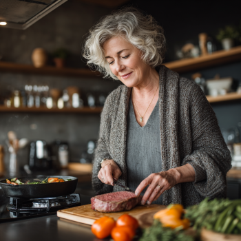 Persoană matură activă demonstrând energia